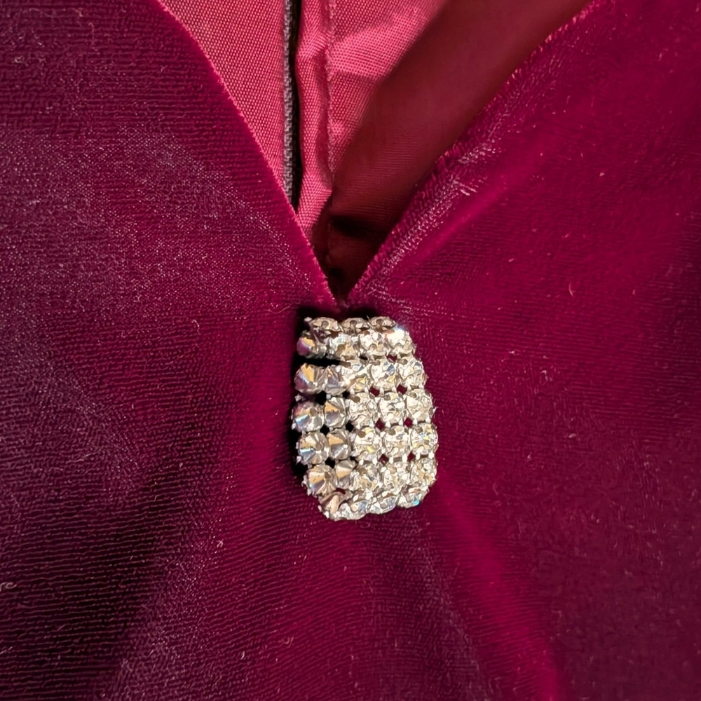Vintage Cachet by Bari Protas Plum Velvet Romantic Evening Dress Size 16 NWT - Picture 8 of 14